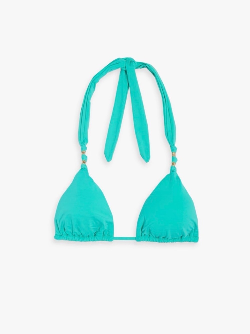 NWT Vix Paula Hermanny ‘Paula Bead-Embellished Triangle Bikini Top’ in Turquoise